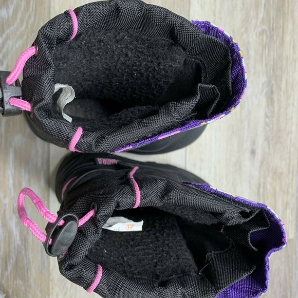 Tundra Girls Purple Black Snow Boots Size 13 Quebe - Picture 7 of 9